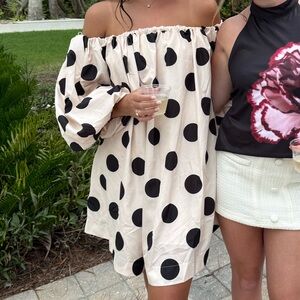 Polka Dot Off-Shoulder Dress